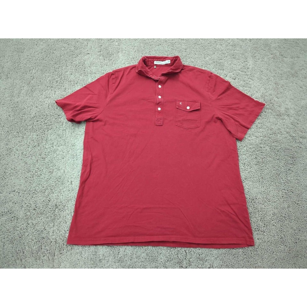 Criquet Polo Shirt Mens‎ XXL Red Short Sleeve Chest Pocket Golf Preppy Casual